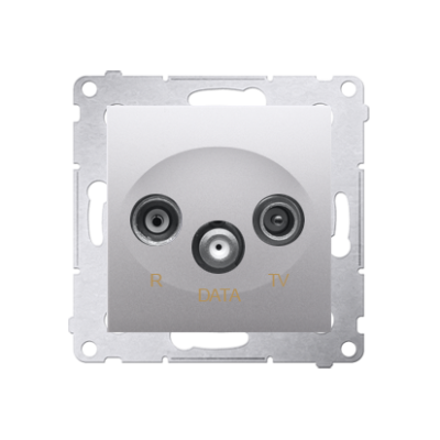 Simon 54 r-TV-DATA socket, atten.: 10dB, silver matt, metalic
