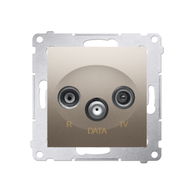 Simon 54 r-TV-DATA socket, atten.: 10dB, gold matt, metalic