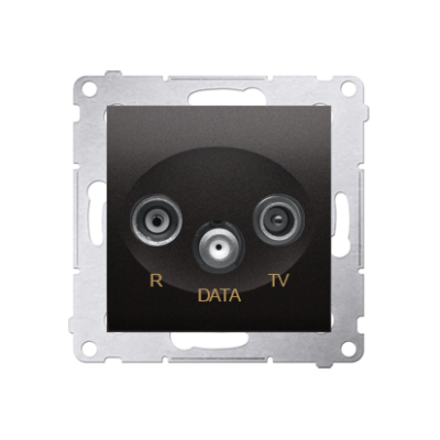 Simon 54 r-TV-DATA socket, atten.: 10dB, anthracite, metalic