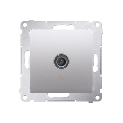 Simon 54 single TV socket final, silver matt, metalic