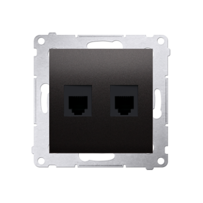 Simon 54 RJ12 double telephone socket, (module), anthracite, metalic