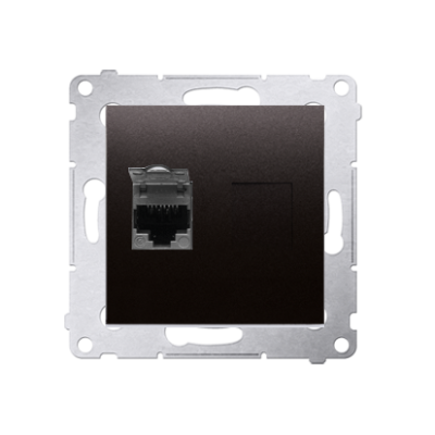 Simon 54 single shielded computer socket RJ45 category 6 with anti-dust cover, (module), anthracite, metalic