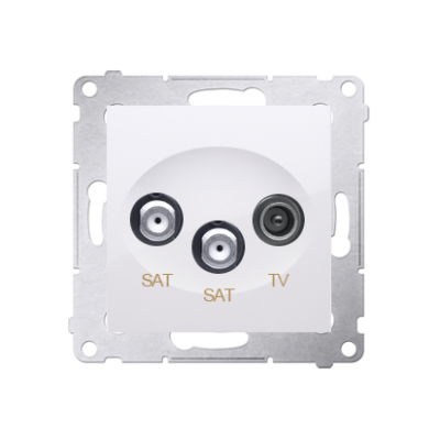 Simon 54 SAT-SAT-RTV double aerial socket, atten.: 1dB, white