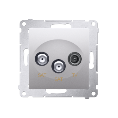 Simon 54 dviguba SAT-SAT-RTV antenos jungtis, silpnėjimas: 1 dB, matinis sidabras, metalizuotas