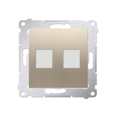 Simon 54 double Keystone flat IT/telephone socket cover, (module), gold matt, metalic