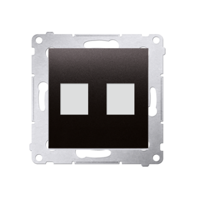 Simon 54 double Keystone flat IT/telephone socket cover, (module), anthracite, metalic