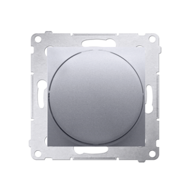 Simon 54 rotary-push dimmer, silver matt, metalic