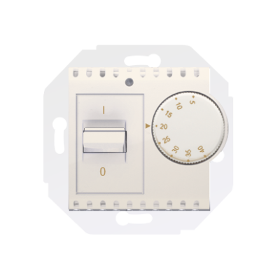 Simon 54 temperature regulator with inner detector, cream white/electro white