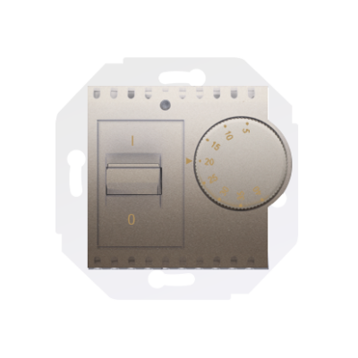 Simon 54 temperature regulator with inner detector, gold matt, metalic