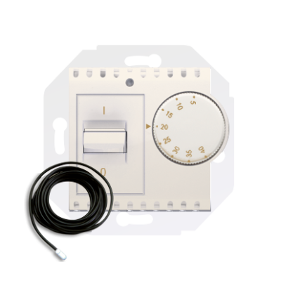 Simon 54 temperature regultor with outer sensor, cream white/electro white