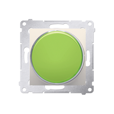 Simon 54 LED light indicator - green light, cream white/electro white