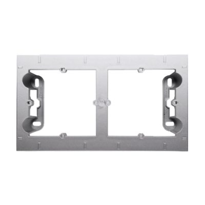 Simon 54 Premium double surface mounted box, silver matt, metalic