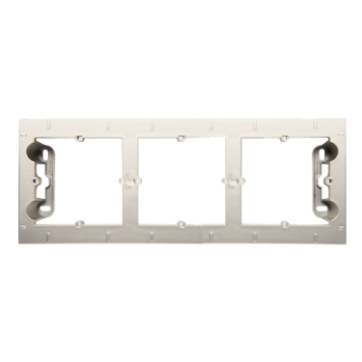 Simon 54 Premium triple surface mounted box, cream white/electro white