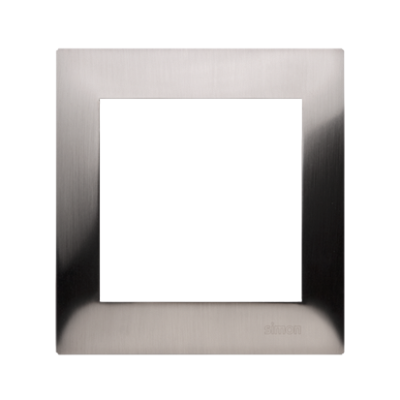 Simon 54 Premium single frame, metal, inox, metallic