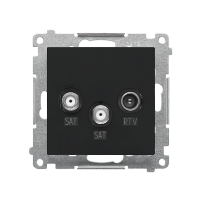 Simon 55 SAT-SAT-RTV double aerial socket, module, black matt