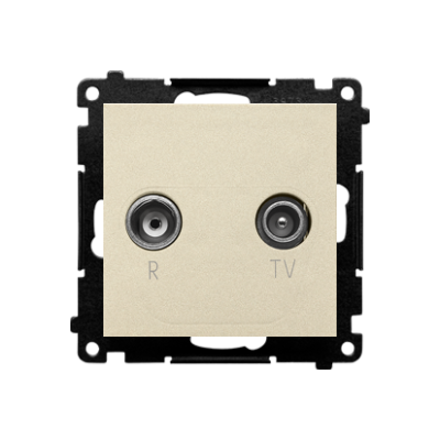 Simon 55 RTV „pass-through“ antenos lizdas, modulis, matinis šampanas