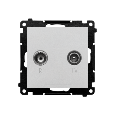 Simon 55 RTV pass-through aerial socket, module, matt aluminum