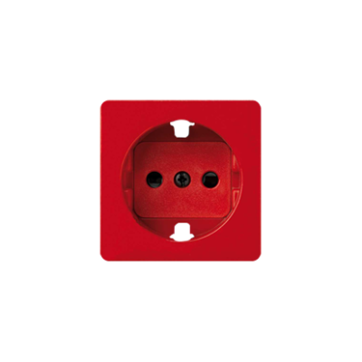 Simon 82 cover for single socket outlet with Schuko earthing, red