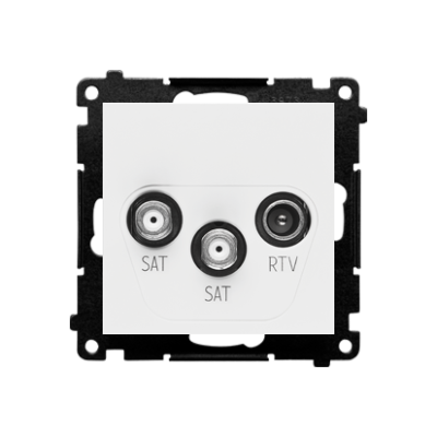 Simon 55 SAT-SAT-RTV double aerial socket, module, white matt