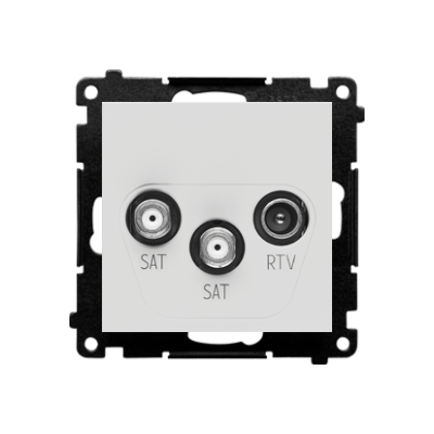 Simon 55 SAT-SAT-RTV dviguba antenos lizdas, modulis, šviesiai pilka matinė