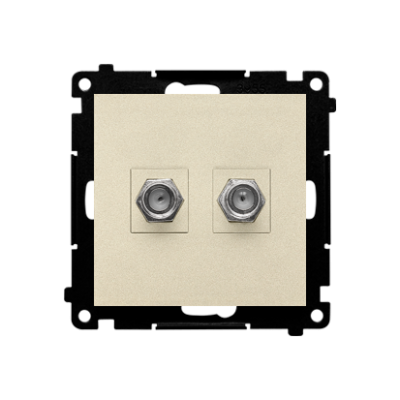 Simon 55 double aerial socket type "F", module, champagne matt