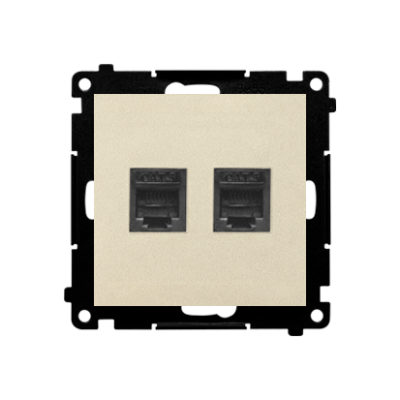 Simon 55 RJ12 double telephone socket, champagne matt