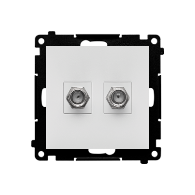 Simon 55 double aerial socket type "F", module, light gray matt