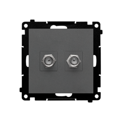 Simon 55 double aerial socket type "F", module, graphite mat