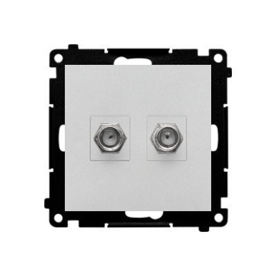 Simon 55 double aerial socket type "F", module, matt aluminum