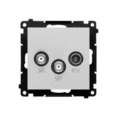 Simon 55 SAT-SAT-RTV double aerial socket, module, matt aluminum
