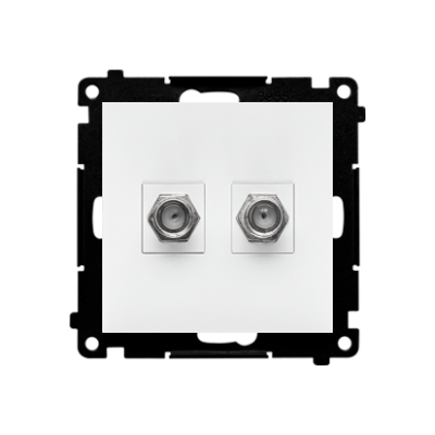 Simon 55 double aerial socket type "F", module, white matt