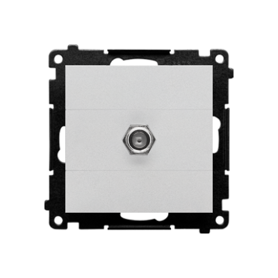 Simon 55 single earial socket type "F", module, matt aluminum