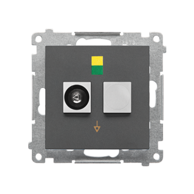 Simon 55 equipotential socket, module, graphite mat