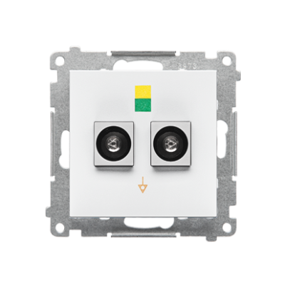 Simon 55 double equipontential socket, module, white matt