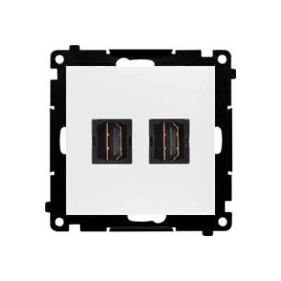 Simon 55 HDMI double socket, module, HDMI Standard: HDMI 1.4, white matt