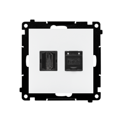 Simon 55 HDMI lizdas + kompiuterio lizdas RJ45 (6 kategorijos), modulis, matinė balta