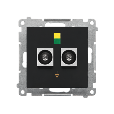 Simon 55 double equipontential socket, module, black matt