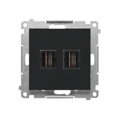 Simon 55 HDMI dviguba jungtis, modulis, HDMI standartas: HDMI 1.4, matinė juoda