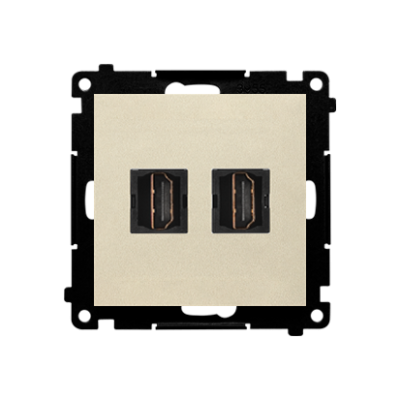 Simon 55 HDMI double socket, module, HDMI Standard: HDMI 1.4, champagne matt