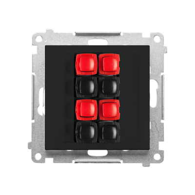 Simon 55 quadruple loudspeaker socket, module, black matt