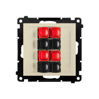 Simon 55 quadruple loudspeaker socket, module, champagne matt