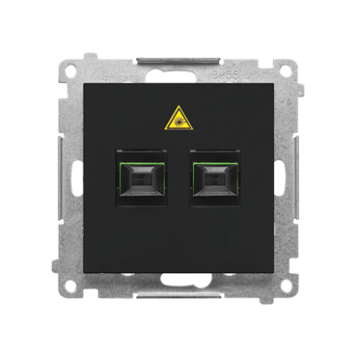 Simon 55 double fiber optic sockets, black matt