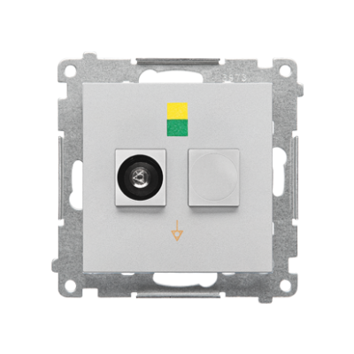 Simon 55 equipotential socket, module, matt aluminum