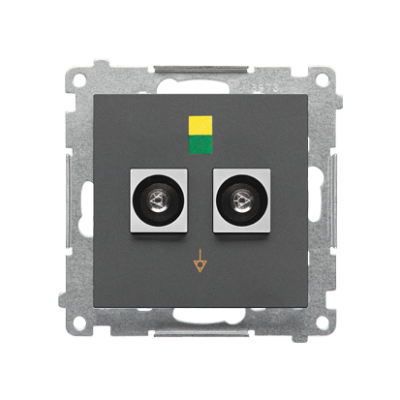 Simon 55 double equipontential socket, module, graphite mat