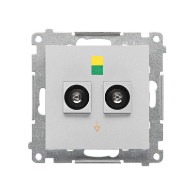 Simon 55 double equipontential socket, module, matt aluminum