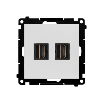 Simon 55 HDMI double socket, module, HDMI Standard: HDMI 1.4, light gray matt
