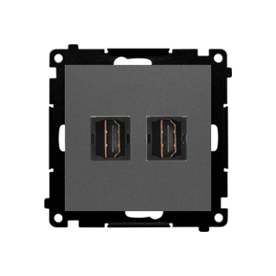 Simon 55 HDMI double socket, module, HDMI Standard: HDMI 1.4, graphite mat