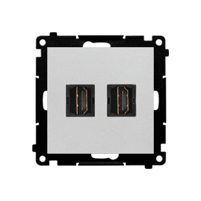 Simon 55 HDMI double socket, module, HDMI Standard: HDMI 1.4, matt aluminum