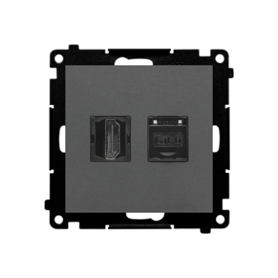Simon 55 HDMI lizdas + kompiuterio lizdas RJ45 (6 kategorijos), modulis, matinis grafitas
