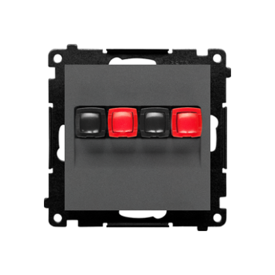 Simon 55 double loudspeaker socket, module, graphite mat